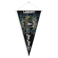 Clan Lamont Tartan Felt Pennant Crest And Plaid Basic Style