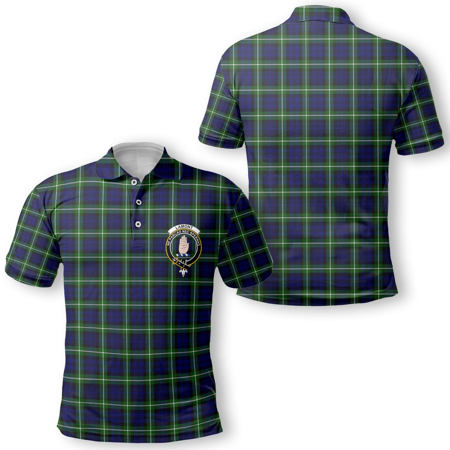 Clan Lamont Tartan Golf Men Polo Shirt Crest And Plaid Basic Style