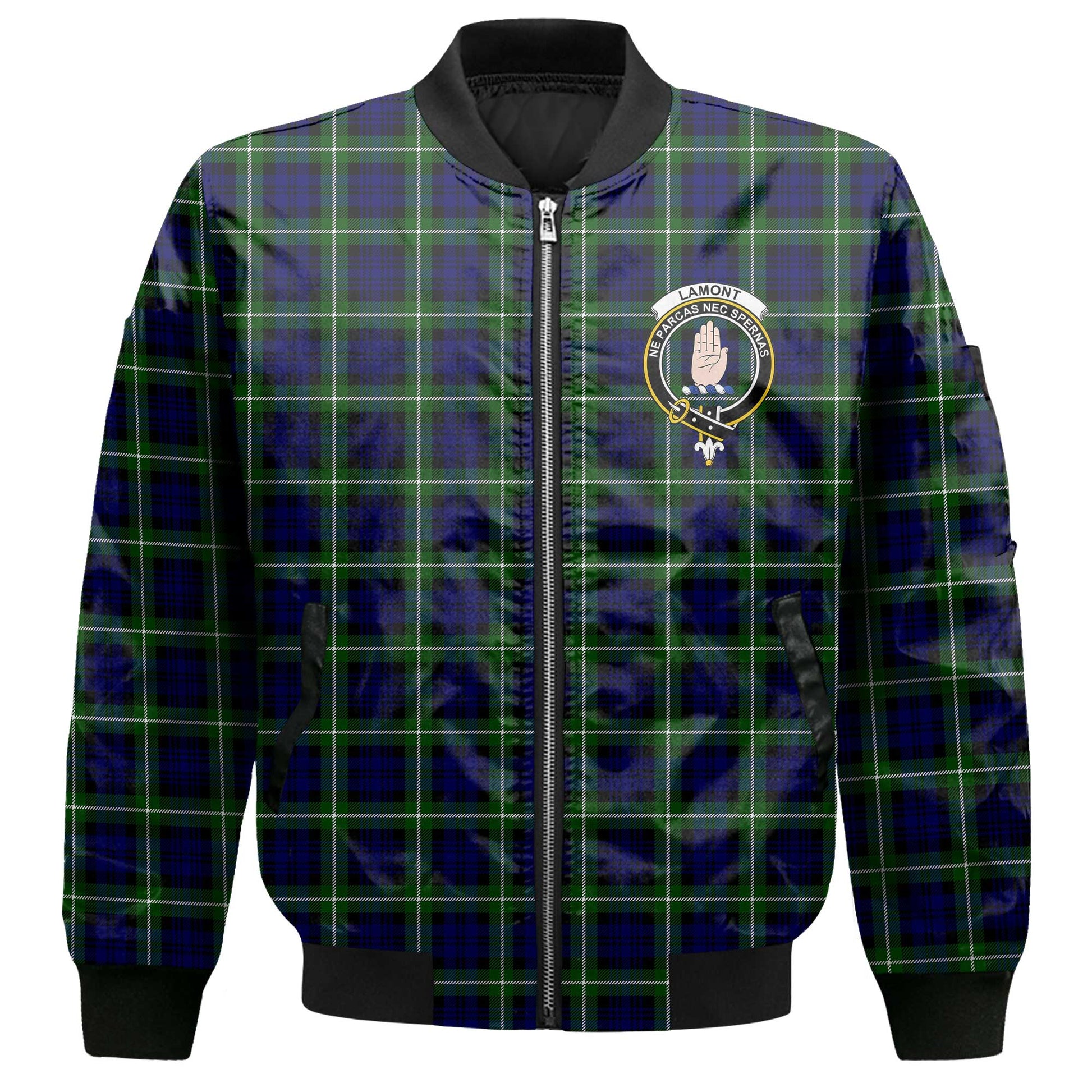 Clan Lamont Tartan Men Bomber Jacket Crest And Plaid Basic Style