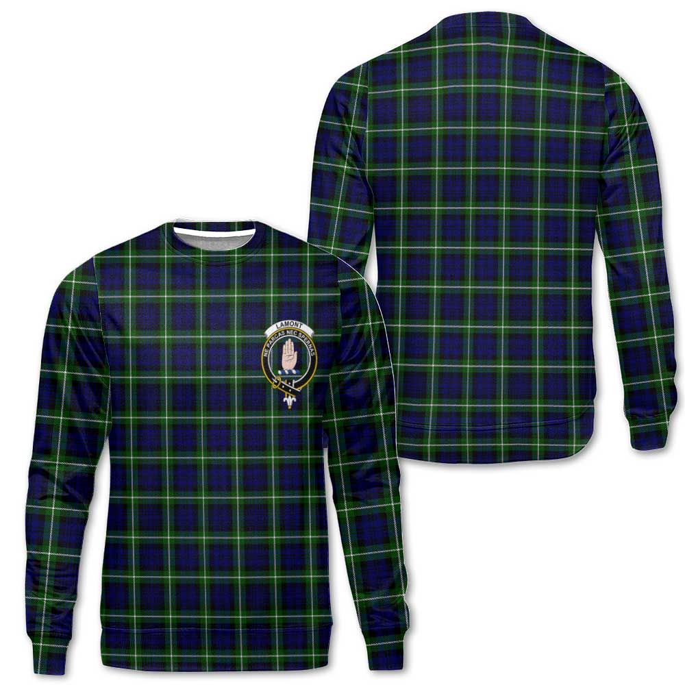 Clan Lamont Tartan Men Sweatshirt Crest And Plaid Basic Style