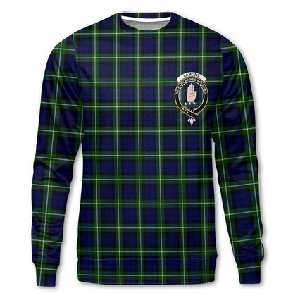 Clan Lamont Tartan Men Sweatshirt Crest And Plaid Basic Style