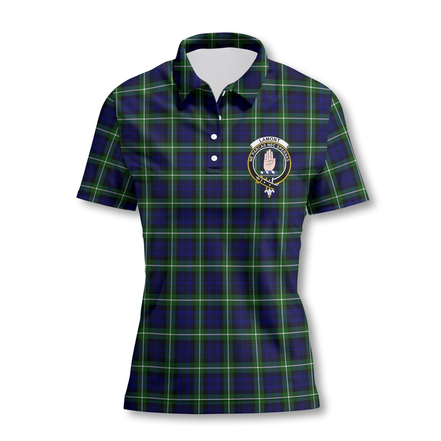 Clan Lamont Tartan Women Polo Shirt Crest And Plaid Basic Style