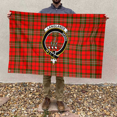 Clan Langlands Tartan Flag Crest And Plaid Basic Style