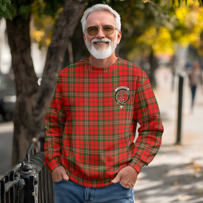 Clan Langlands Tartan Men Sweatshirt Crest And Plaid Basic Style