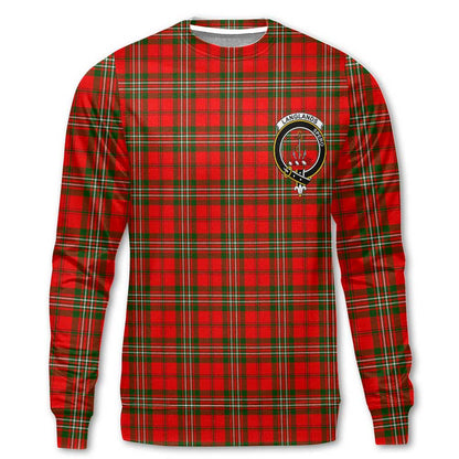 Clan Langlands Tartan Men Sweatshirt Crest And Plaid Basic Style