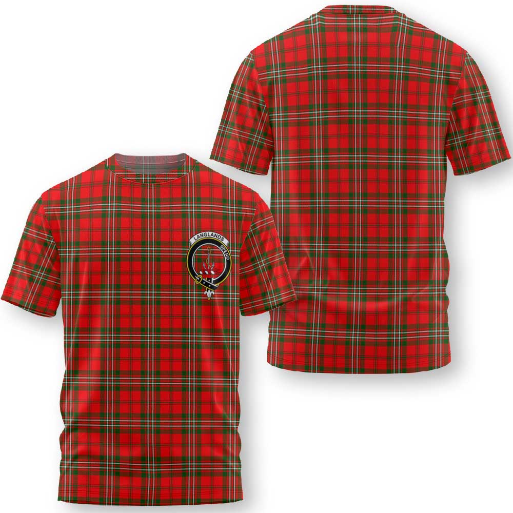 Clan Langlands Tartan Men T Shirt Crest And Plaid Basic Style