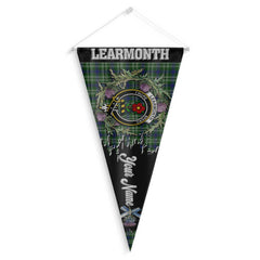 Clan Learmonth Tartan Felt Pennant Crest And Plaid Basic Style