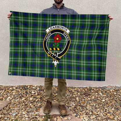 Clan Learmonth Tartan Flag Crest And Plaid Basic Style