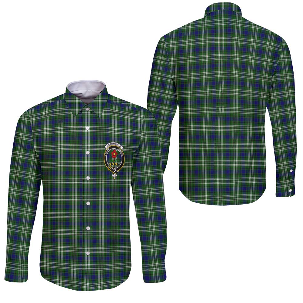 Clan Learmonth Tartan Long Sleeve Button Shirt Crest And Plaid Basic Style