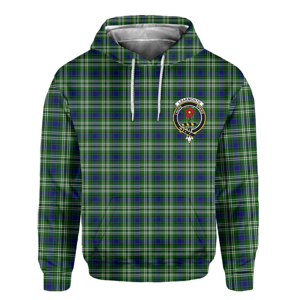 Clan Learmonth Tartan Men Hoodie Crest And Plaid Basic Style