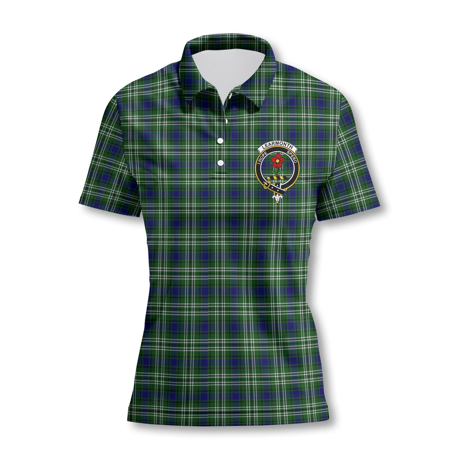 Clan Learmonth Tartan Women Polo Shirt Crest And Plaid Basic Style