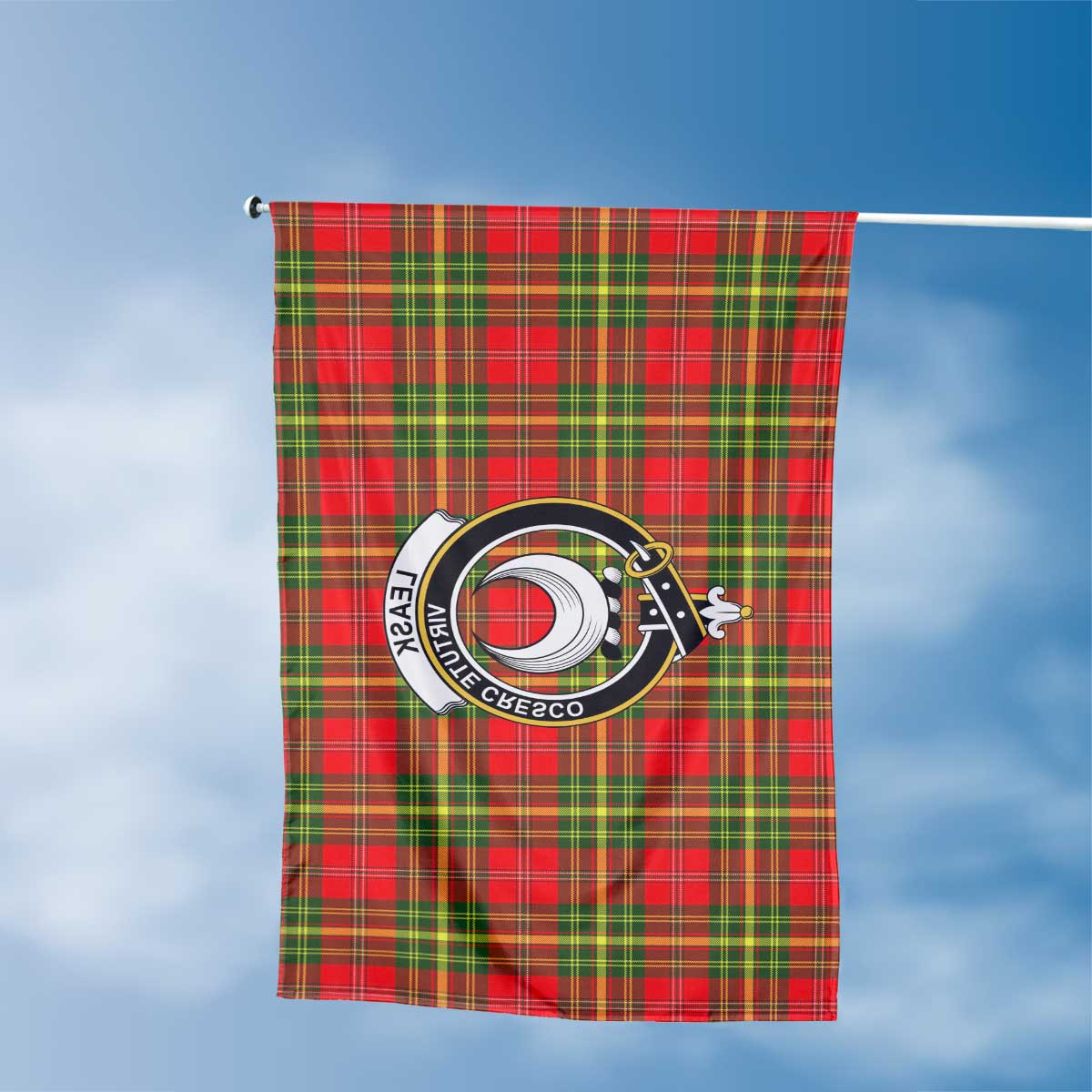 Clan Leask Tartan Flag 1 Crest And Plaid Basic Style Tartan House Flag Crest And Plaid Basic Style