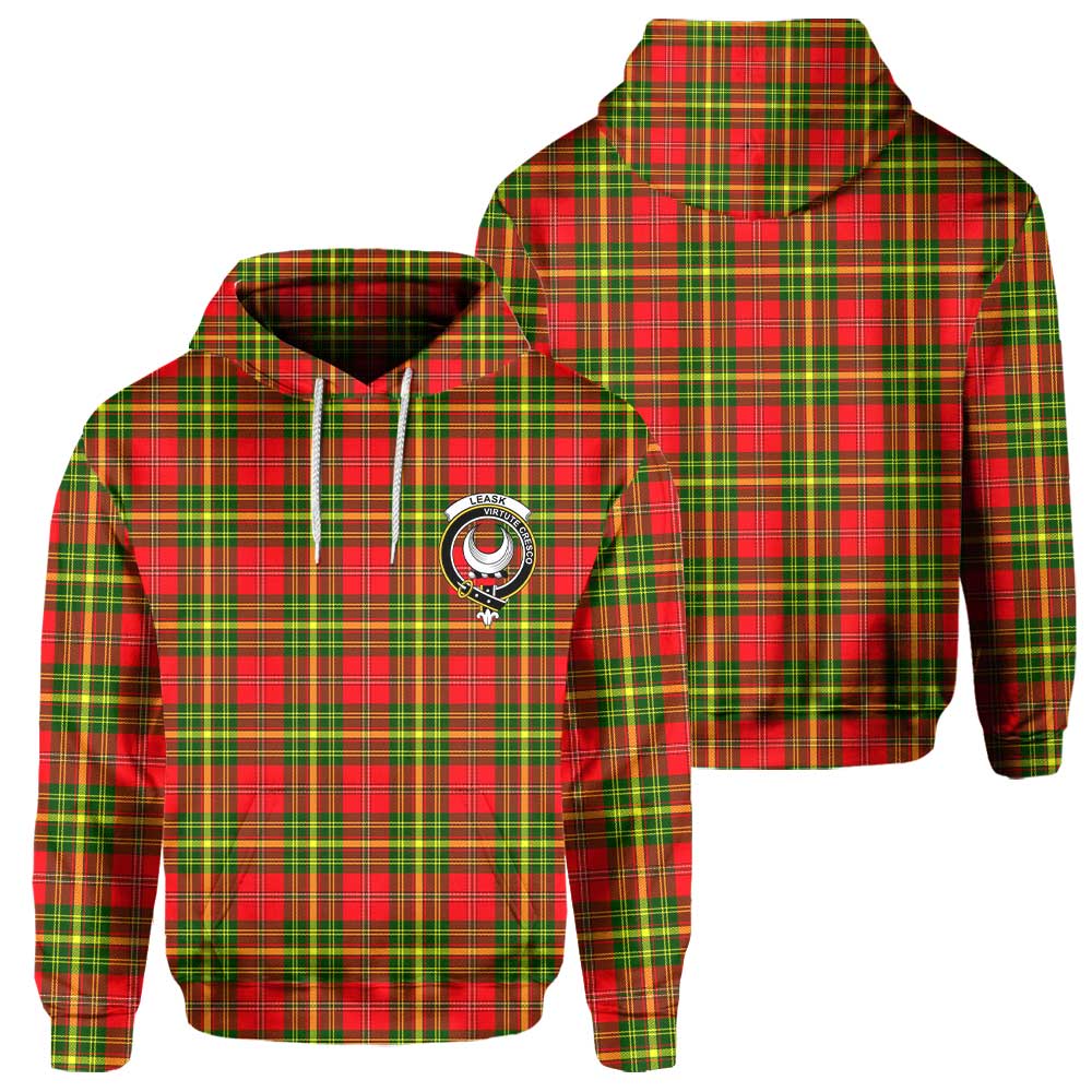 Clan Leask Tartan Men Hoodie Crest And Plaid Basic Style