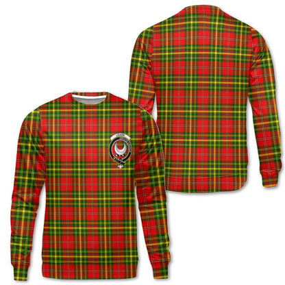 Clan Leask Tartan Men Sweatshirt Crest And Plaid Basic Style