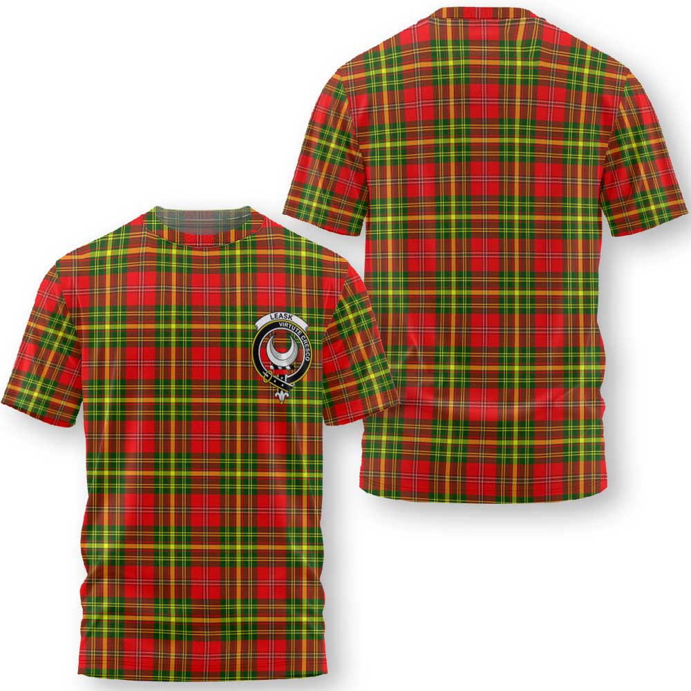 Clan Leask Tartan Men T Shirt Crest And Plaid Basic Style