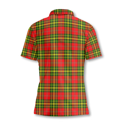 Clan Leask Tartan Women Polo Shirt Crest And Plaid Basic Style