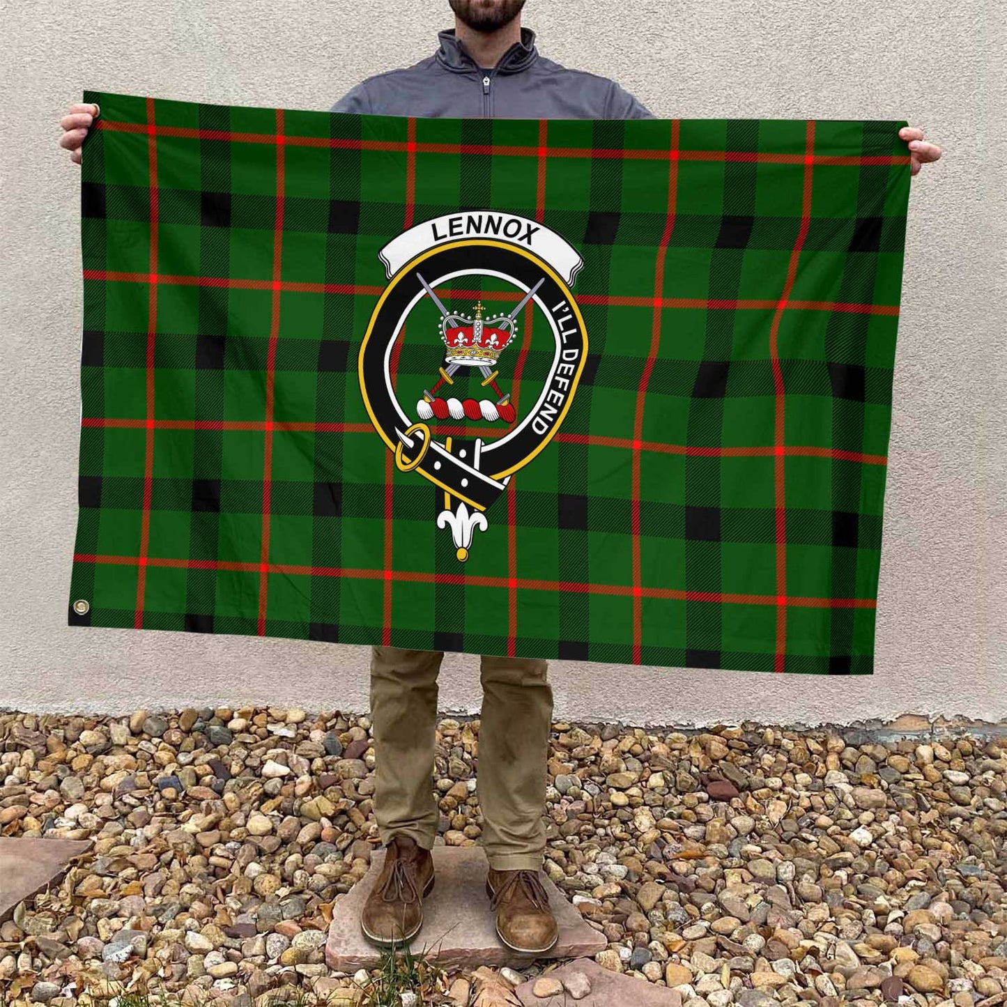 Clan Lennox Lennox Kincaid Tartan Flag 1 Crest And Plaid Basic Style Tartan House Flag Crest And Plaid Basic Style