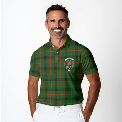 Clan Lennox Lennox Kincaid Tartan Men Polo Shirt Crest And Plaid Basic Style