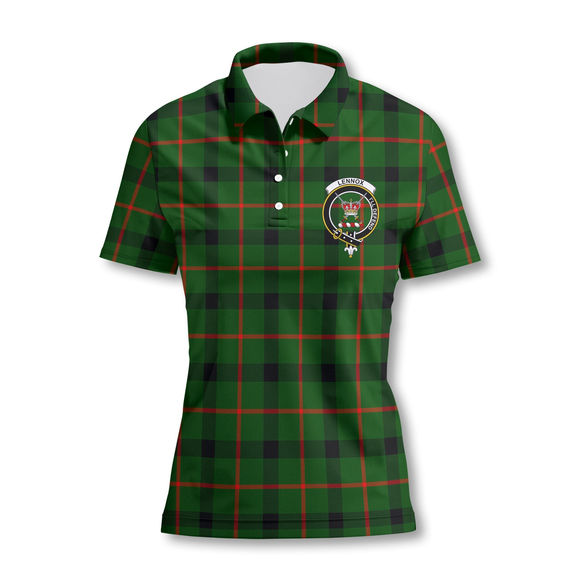 Clan Lennox Lennox Kincaid Tartan Women Polo Shirt Crest And Plaid Basic Style