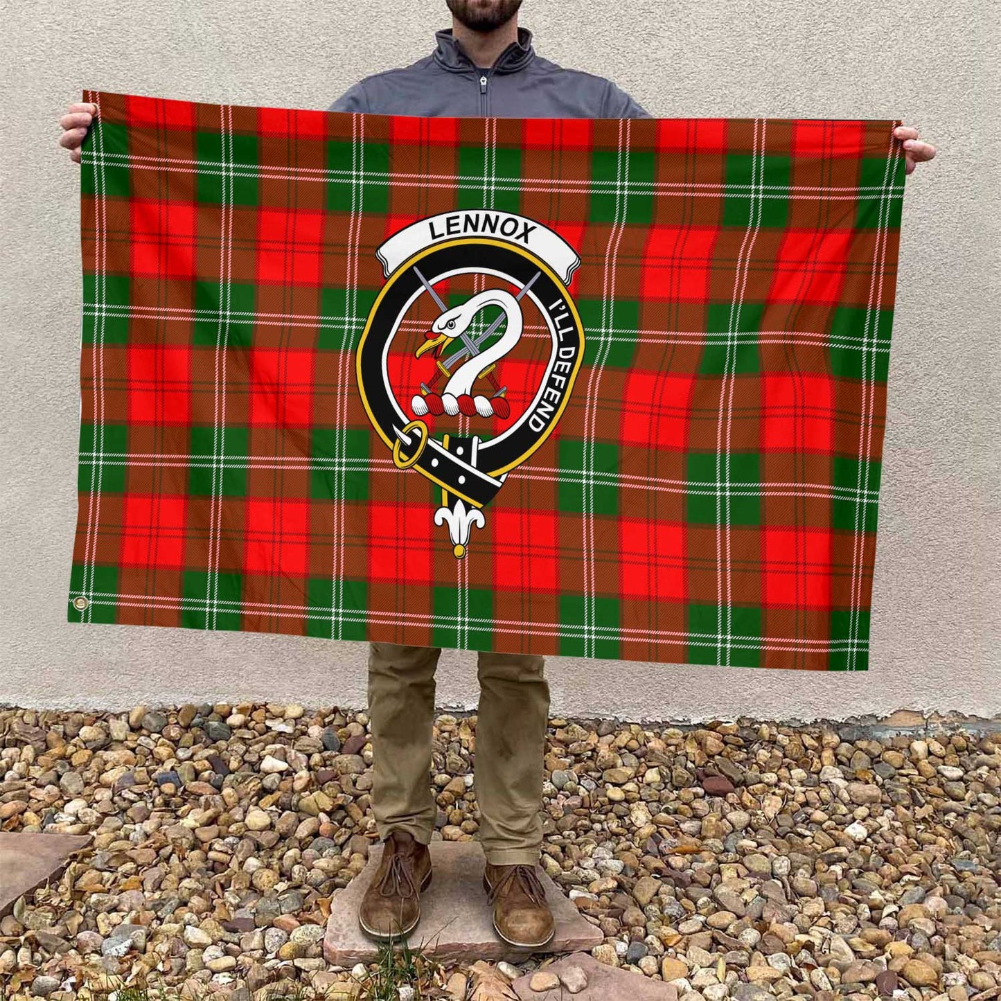 Clan Lennox Tartan Flag Crest And Plaid Basic Style