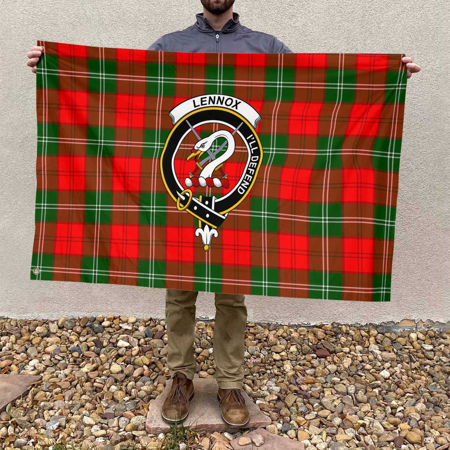 Clan Lennox Tartan Flag 1 Crest And Plaid Basic Style Tartan House Flag Crest And Plaid Basic Style