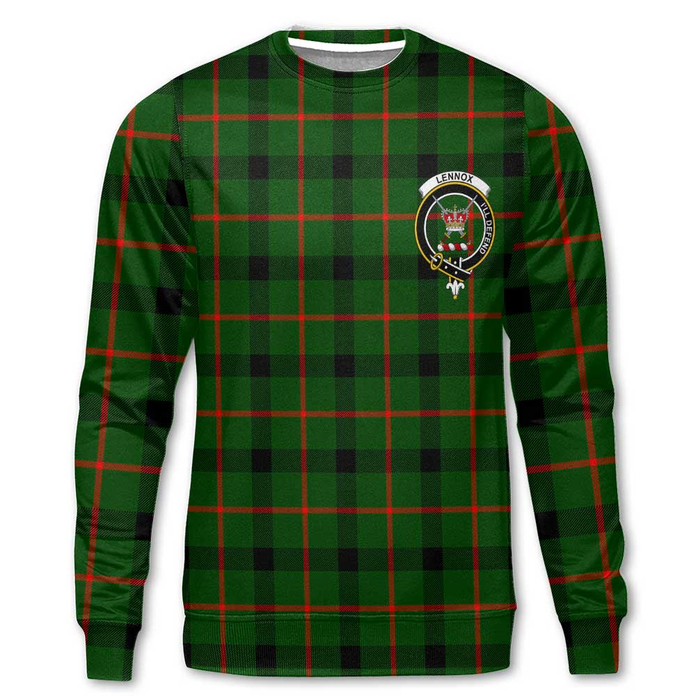 Clan Lennox Tartan Men Sweatshirt Crest And Plaid Basic Style