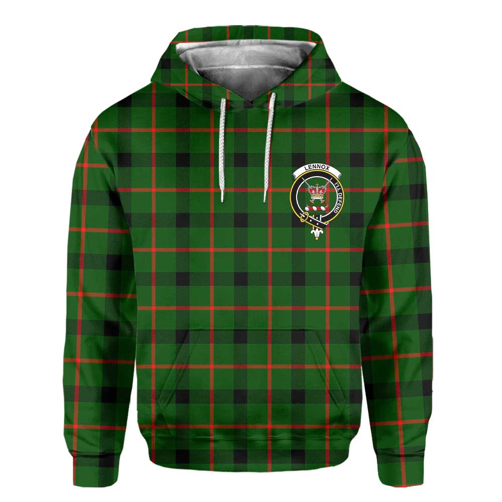 Clan Lennox Tartan Women Hoodie Crest And Plaid Basic Style