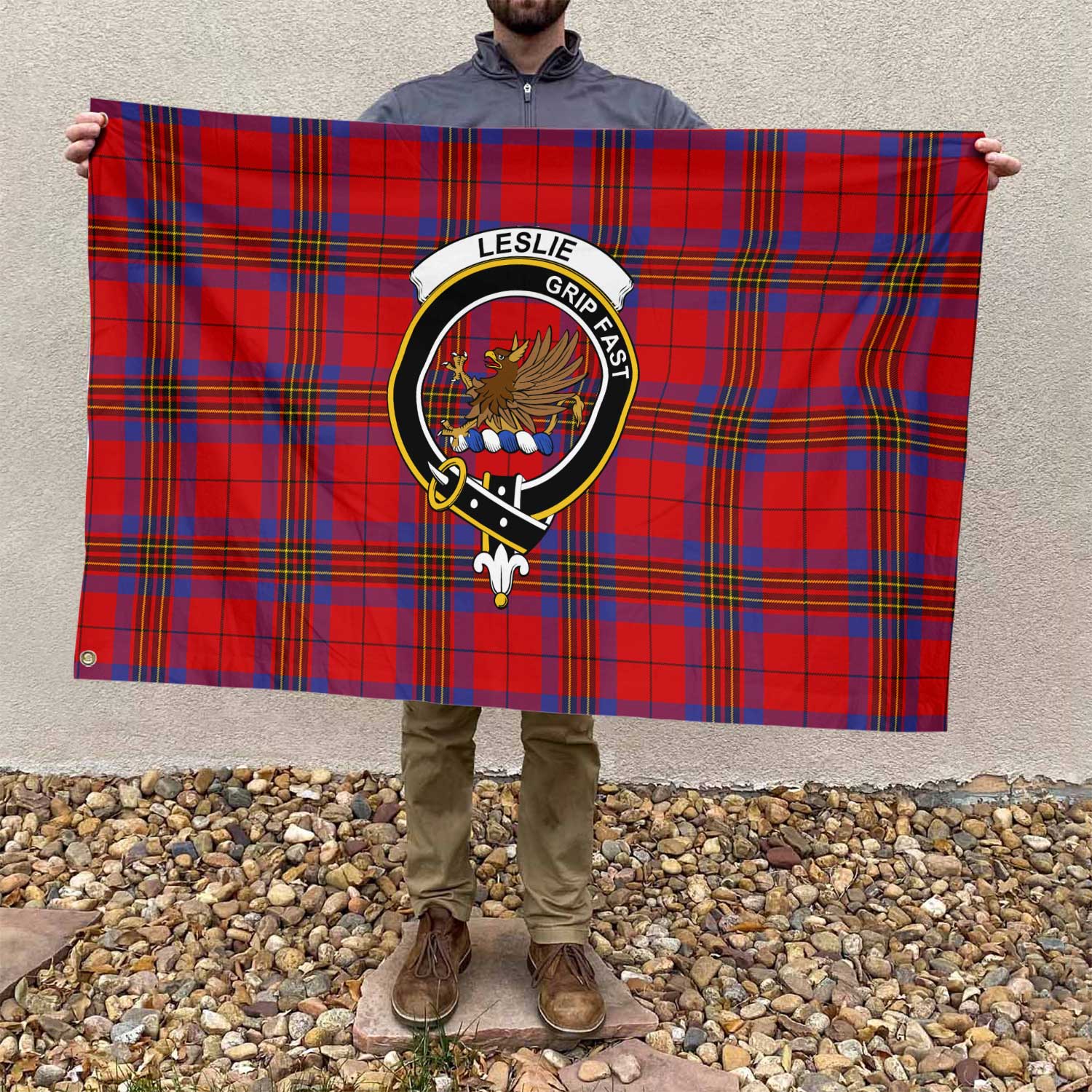 Clan Leslie Tartan Flag 1 Crest And Plaid Basic Style Tartan House Flag Crest And Plaid Basic Style