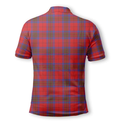 Clan Leslie Tartan Golf Men Polo Shirt Crest And Plaid Basic Style