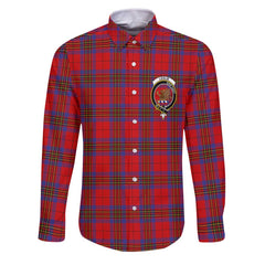 Clan Leslie Tartan Long Sleeve Button Shirt Crest And Plaid Basic Style