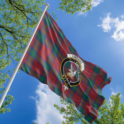 Clan Lindsay Tartan Flag Crest And Plaid Basic Style