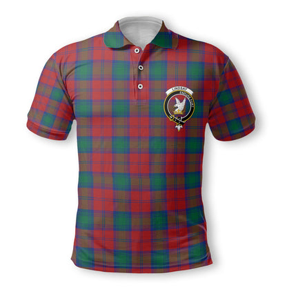 Clan Lindsay Tartan Golf Men Polo Shirt Crest And Plaid Basic Style