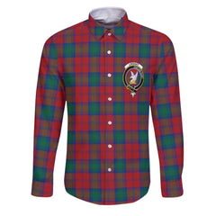 Clan Lindsay Tartan Long Sleeve Button Shirt Crest And Plaid Basic Style