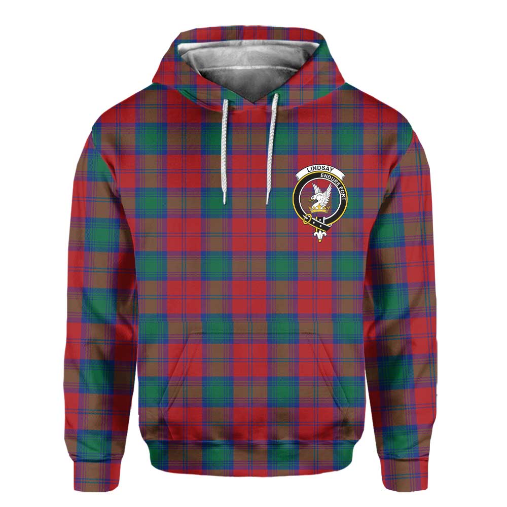 Clan Lindsay Tartan Men Hoodie Crest And Plaid Basic Style