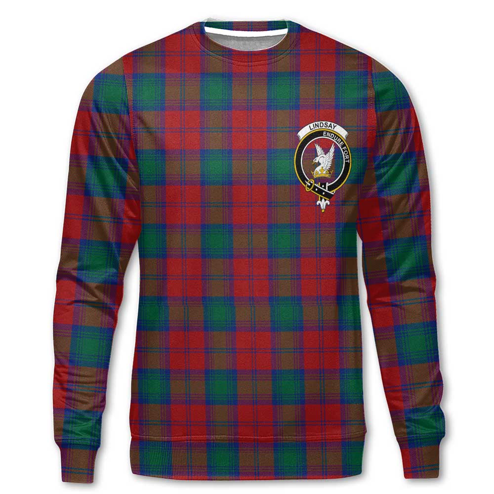 Clan Lindsay Tartan Men Sweatshirt Crest And Plaid Basic Style