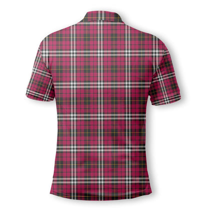 Clan Little Tartan Golf Men Polo Shirt Crest And Plaid Basic Style