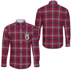 Clan Little Tartan Long Sleeve Button Shirt Crest And Plaid Basic Style