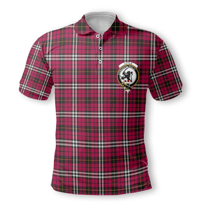 Clan Little Tartan Men Polo Shirt Crest And Plaid Basic Style