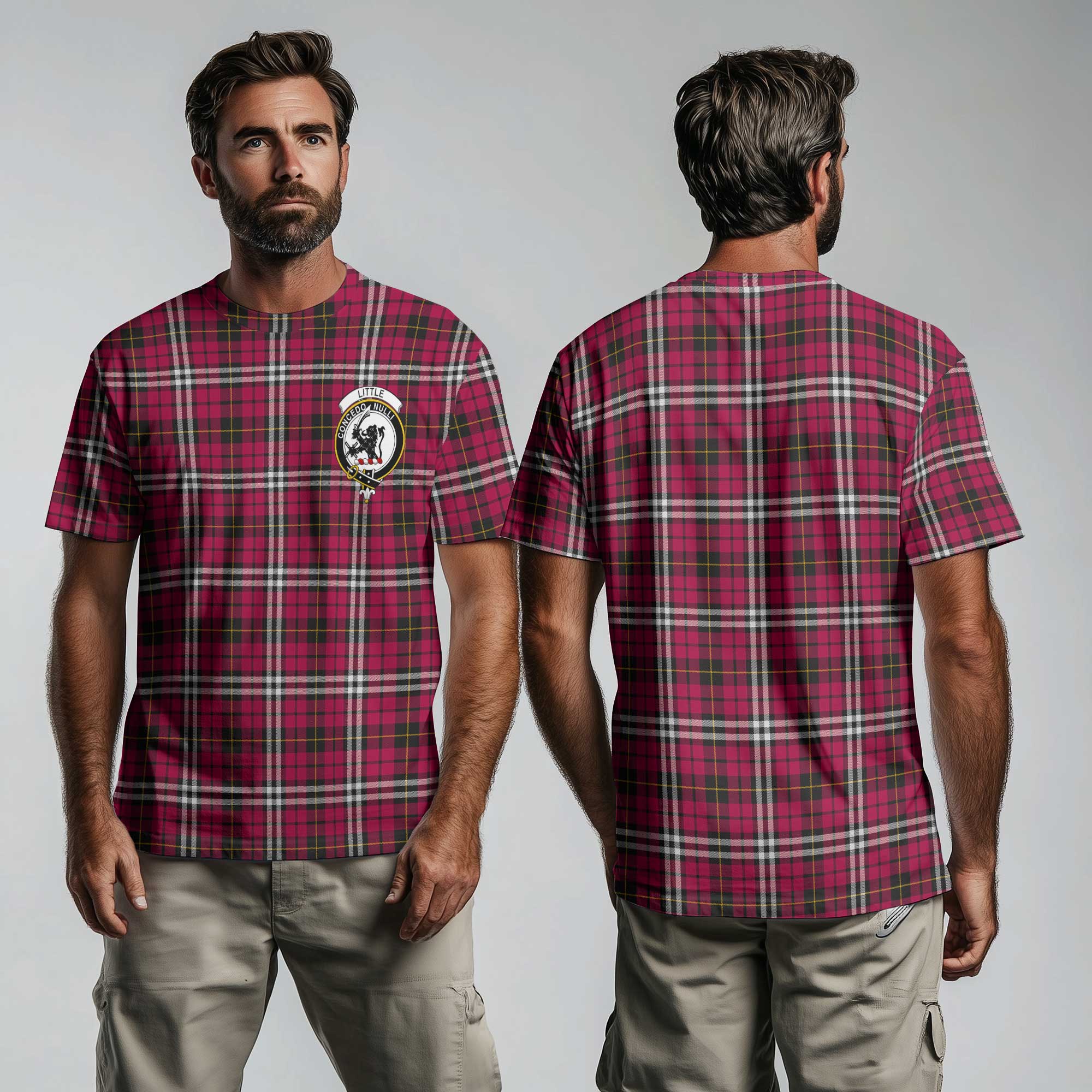 Clan Little Tartan Men T Shirt Crest And Plaid Basic Style