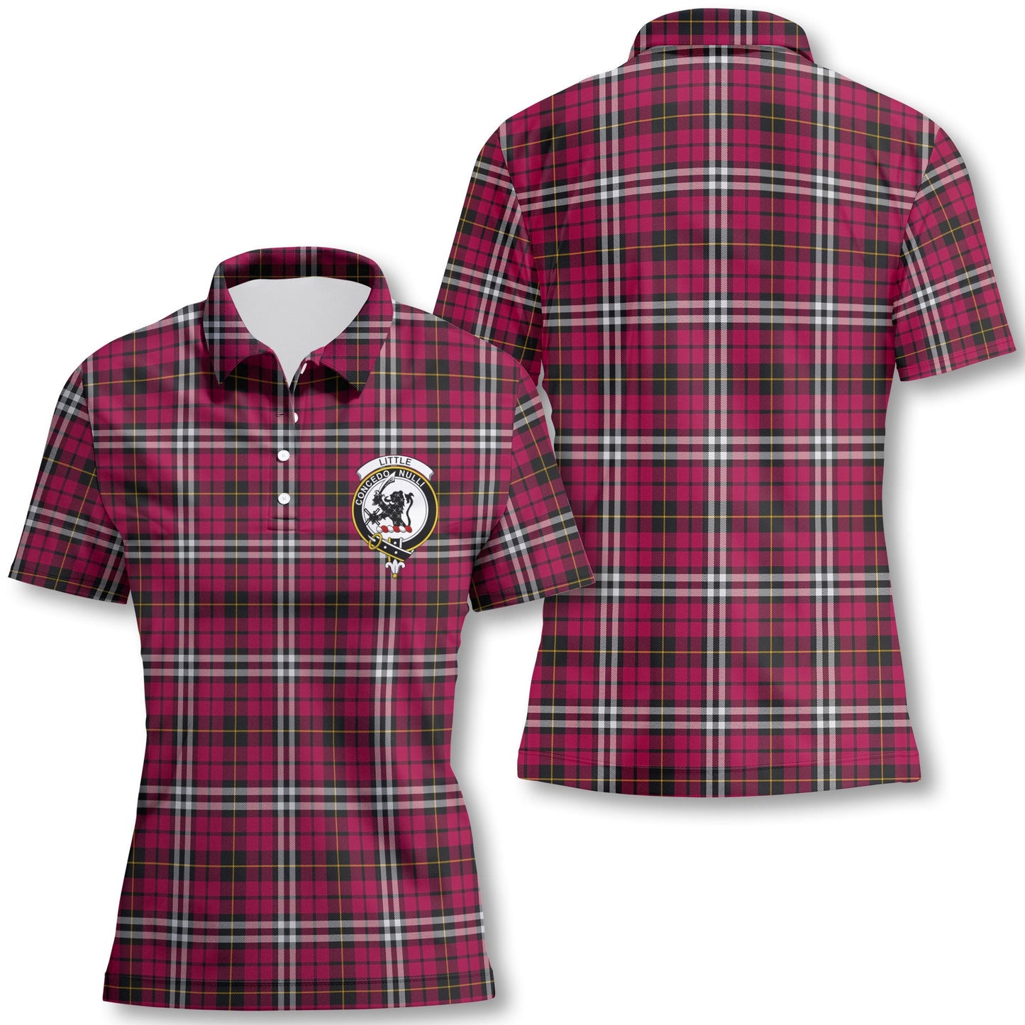 Clan Little Tartan Women Polo Shirt Crest And Plaid Basic Style