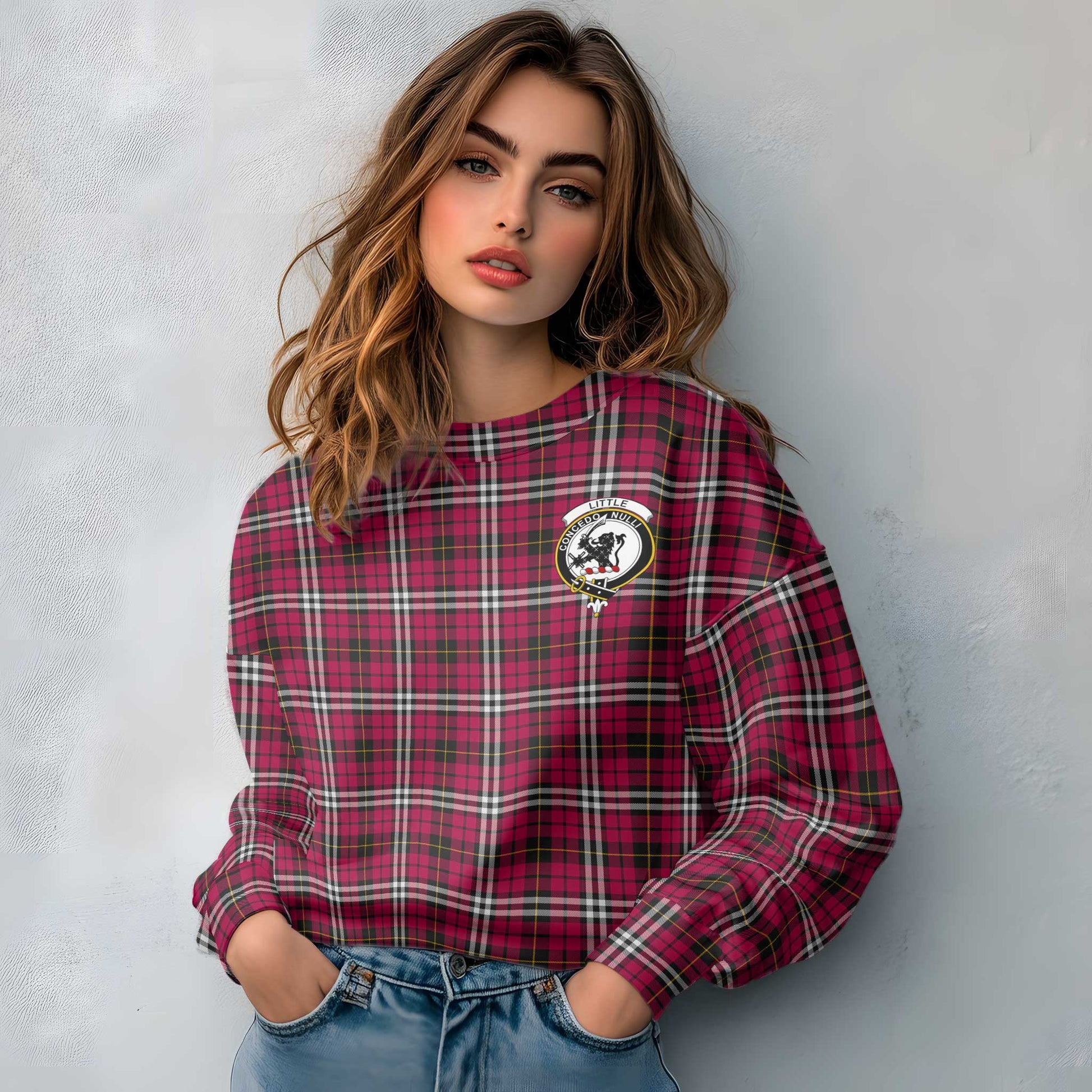 Clan Little Tartan Women Sweatshirt Crest And Plaid Basic Style