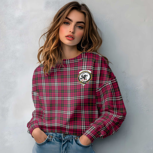 Clan Little Tartan Women Sweatshirt Crest And Plaid Basic Style