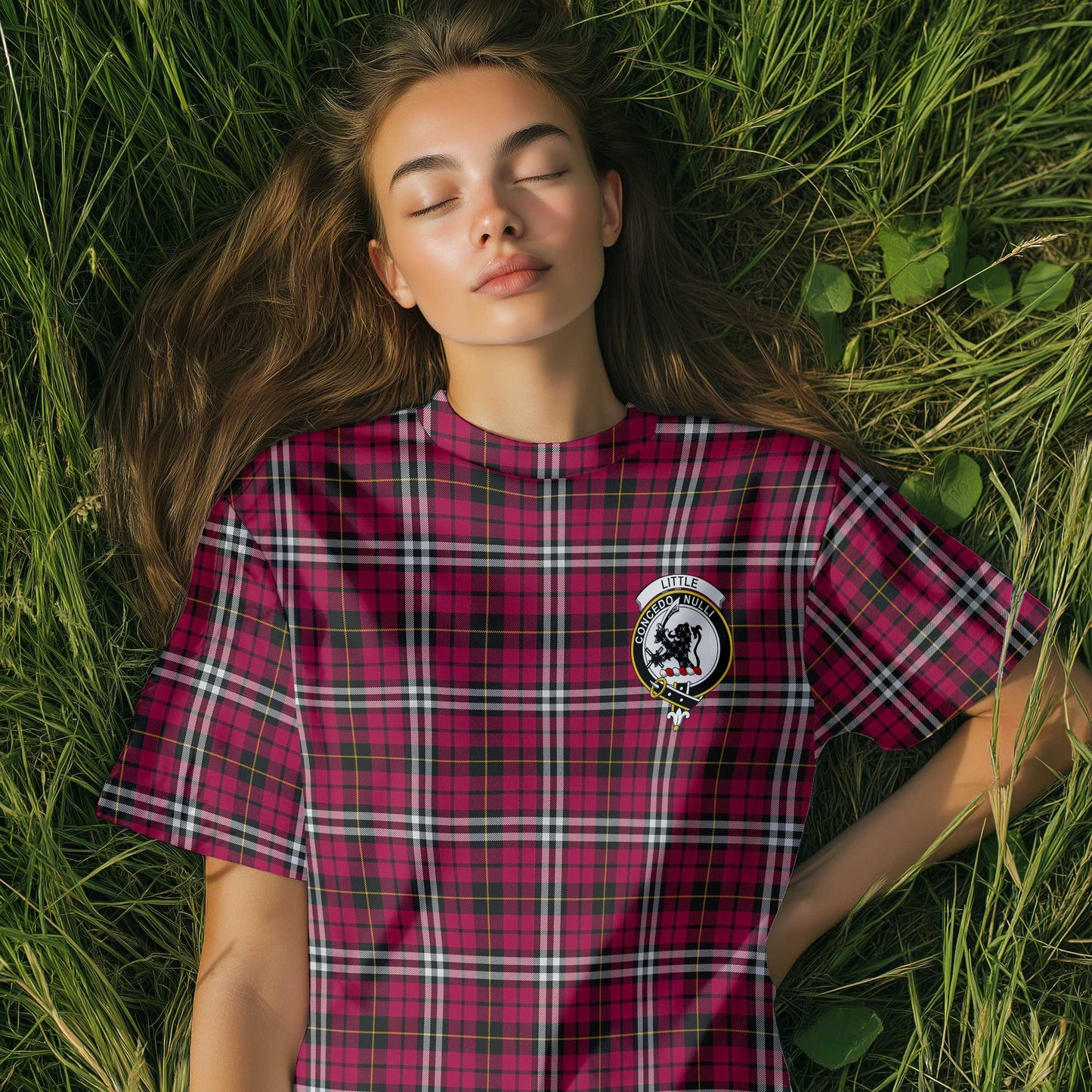 Clan Little Tartan Women T Shirt Crest And Plaid Basic Style