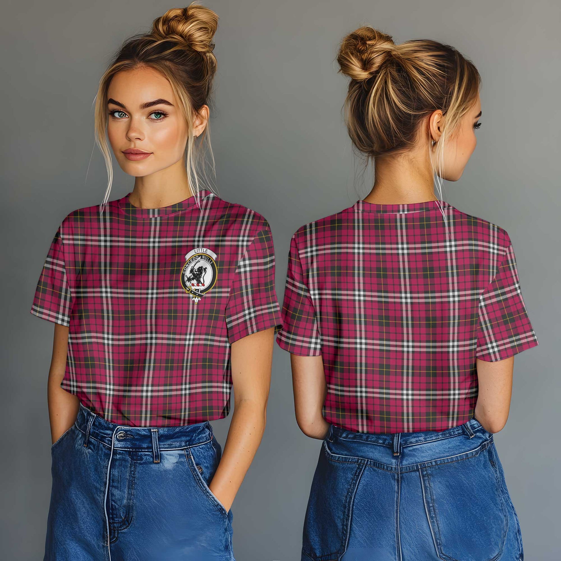 Clan Little Tartan Women T Shirt Crest And Plaid Basic Style