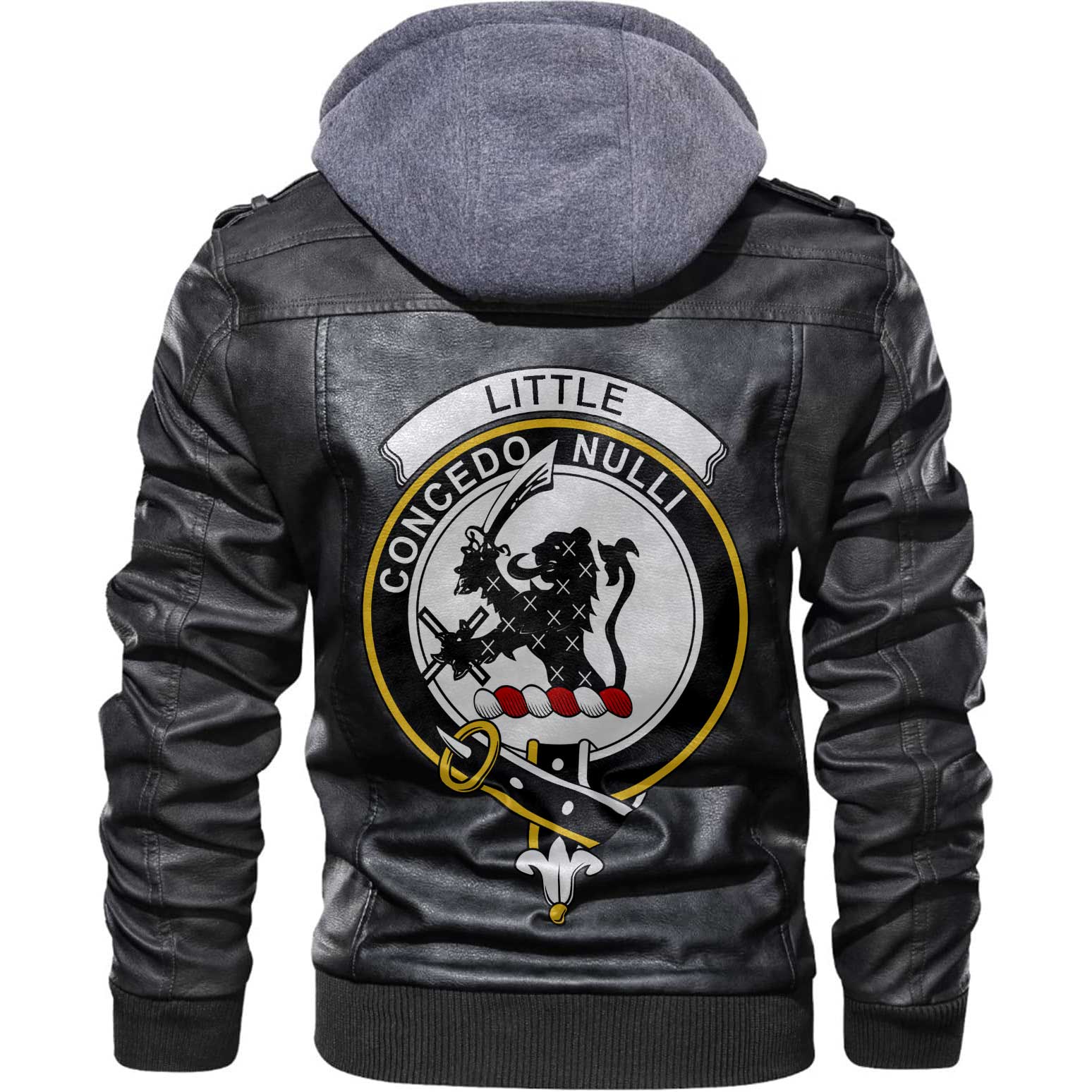 Clan Little Tartan Zip Leather Jacket Crest And Plaid Basic Style