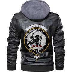 Clan Little Tartan Zip Leather Jacket Crest And Plaid Basic Style