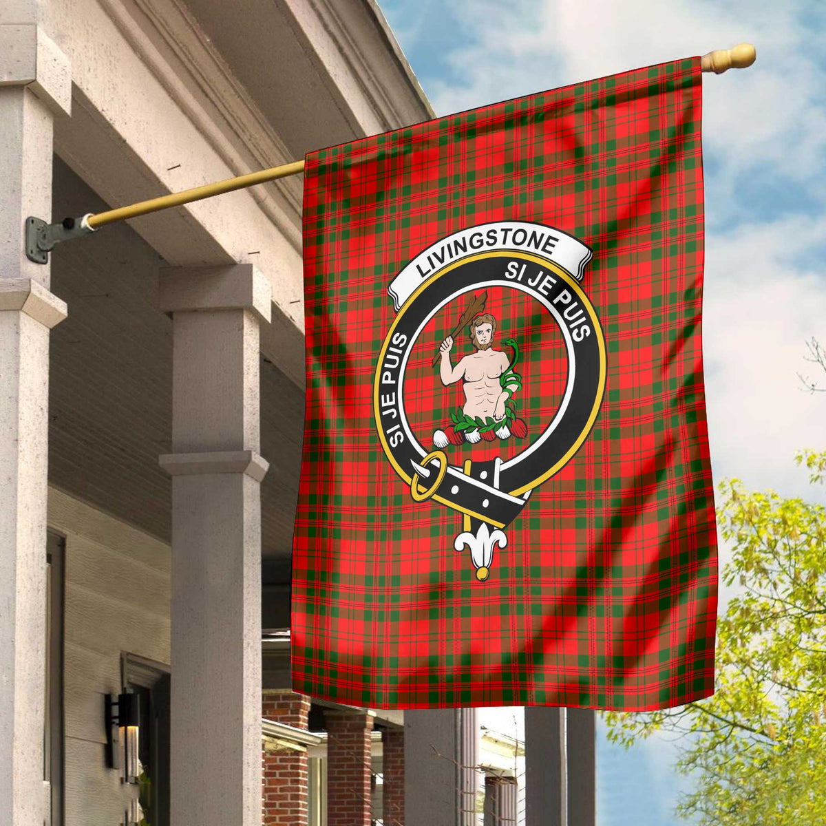 Clan Livingstone Tartan Garden Flag Crest And Plaid Basic Style
