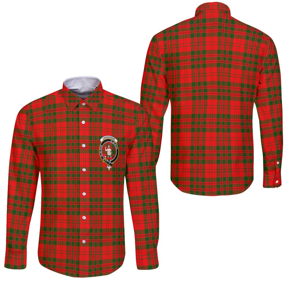 Clan Livingstone Tartan Long Sleeve Button Shirt Crest And Plaid Basic Style