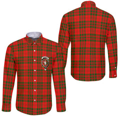 Clan Livingstone Tartan Long Sleeve Button Shirt Crest And Plaid Basic Style