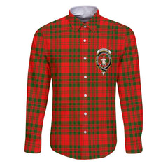 Clan Livingstone Tartan Long Sleeve Button Shirt Crest And Plaid Basic Style